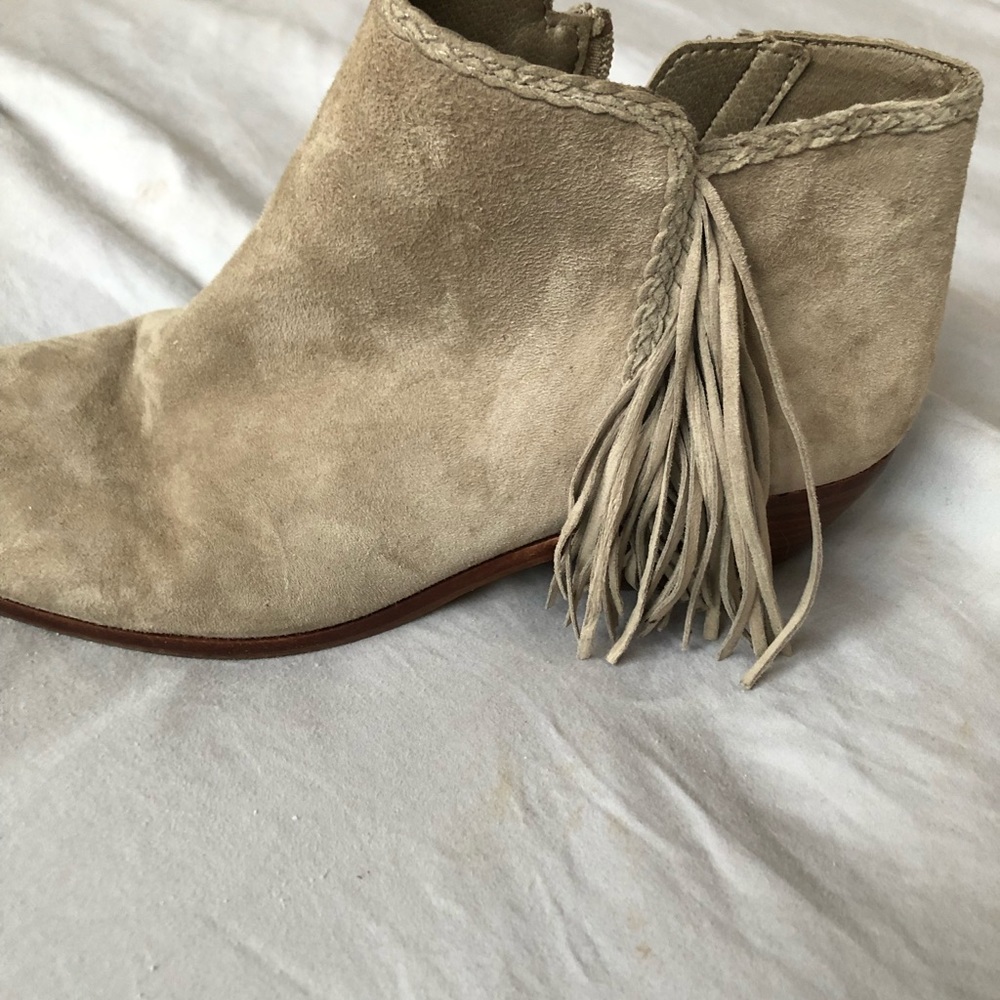 Gray ankle boots